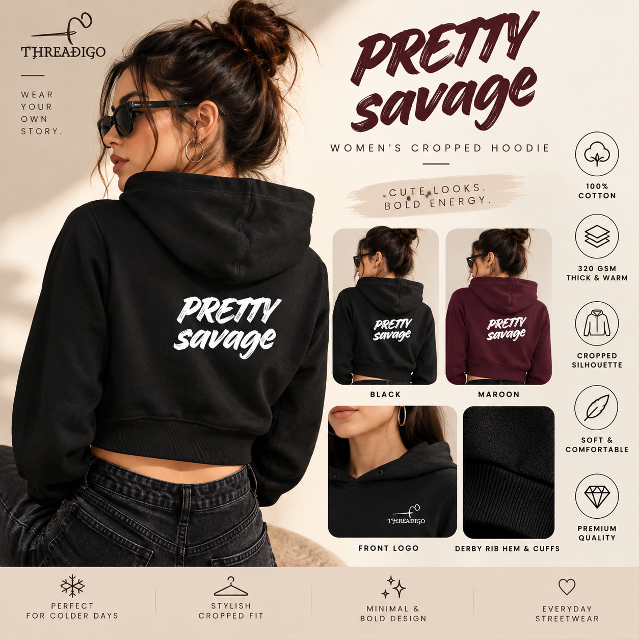 pretty savage women’s winter hoodie pretty savage women’s winter hoodie